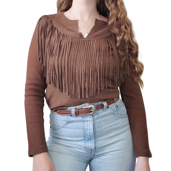 Vintage Suede Fringe Top - Picture 2 of 6